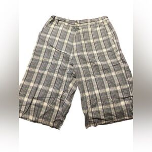 EUC Men’s Plaid Pattern Cargo Pocket Relaxed Lightweight Chino Shorts, Sz S
